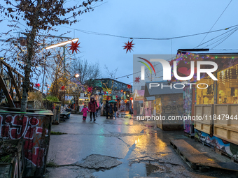 The Christmas Market Moonlight Express with its Winter Festival at Bahnwarter Thiel in Munich, Bavaria, Germany, on December 8, 2024, runs f...