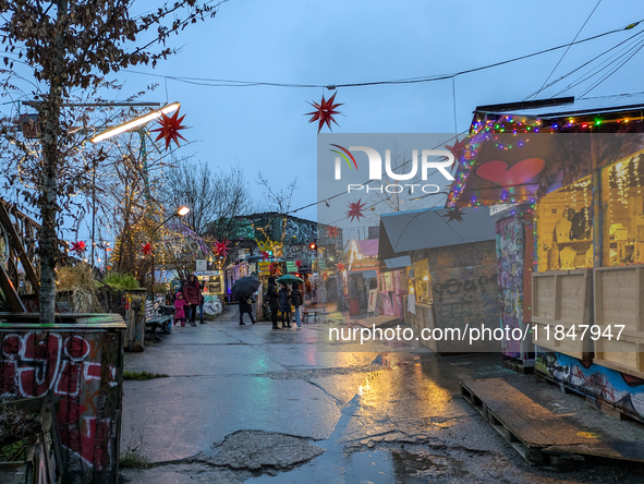 The Christmas Market Moonlight Express with its Winter Festival at Bahnwarter Thiel in Munich, Bavaria, Germany, on December 8, 2024, runs f...