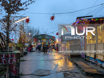 The Christmas Market Moonlight Express with its Winter Festival at Bahnwarter Thiel in Munich, Bavaria, Germany, on December 8, 2024, runs f...