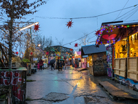 The Christmas Market Moonlight Express with its Winter Festival at Bahnwarter Thiel in Munich, Bavaria, Germany, on December 8, 2024, runs f...