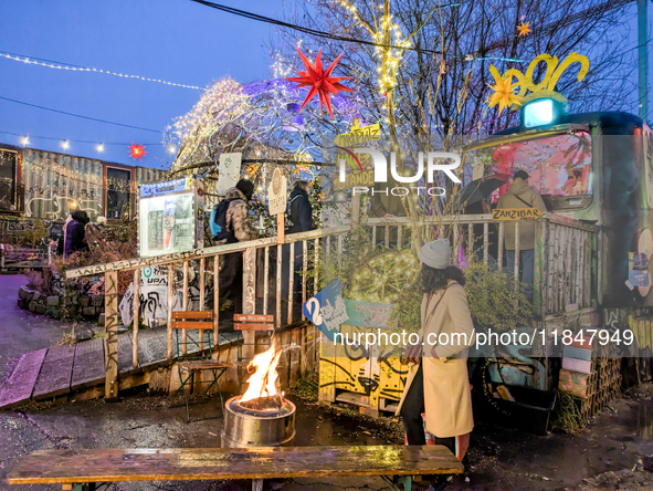 The Christmas Market Moonlight Express with its Winter Festival at Bahnwarter Thiel in Munich, Bavaria, Germany, on December 8, 2024, runs f...