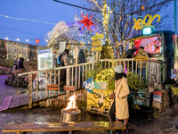 The Christmas Market Moonlight Express with its Winter Festival at Bahnwarter Thiel in Munich, Bavaria, Germany, on December 8, 2024, runs f...