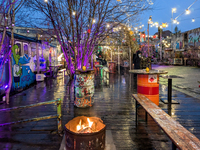 The Christmas Market Moonlight Express with its Winter Festival at Bahnwarter Thiel in Munich, Bavaria, Germany, on December 8, 2024, runs f...