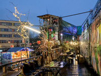 The Christmas Market Moonlight Express with its Winter Festival at Bahnwarter Thiel in Munich, Bavaria, Germany, on December 8, 2024, runs f...