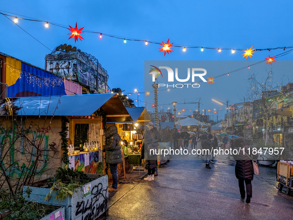 The Christmas Market Moonlight Express with its Winter Festival at Bahnwarter Thiel in Munich, Bavaria, Germany, on December 8, 2024, runs f...