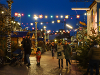 The Christmas Market Moonlight Express with its Winter Festival at Bahnwarter Thiel in Munich, Bavaria, Germany, on December 8, 2024, runs f...