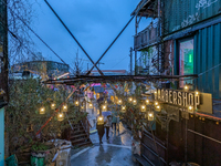 The Christmas Market Moonlight Express with its Winter Festival at Bahnwarter Thiel in Munich, Bavaria, Germany, on December 8, 2024, runs f...