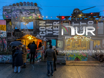 The Christmas Market Moonlight Express with its Winter Festival at Bahnwarter Thiel in Munich, Bavaria, Germany, on December 8, 2024, runs f...