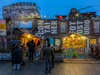 The Christmas Market Moonlight Express with its Winter Festival at Bahnwarter Thiel in Munich, Bavaria, Germany, on December 8, 2024, runs f...