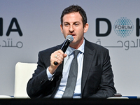 Jared Cohen, Co-Head of the Goldman Sachs Global Institute and President of Global Affairs at Goldman Sachs, takes part in a panel discussio...