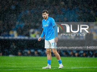 Khvicha Kvaratskhelia of SSC Napoli looks dejected during the serie Serie A Enilive match between SSC Napoli and SS Lazio at Stadio Diego Ar...