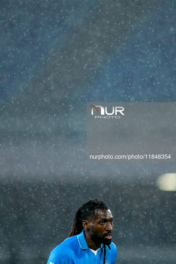 Andre-Frank Zambo Anguissa of SSC Napoli looks on during the serie Serie A Enilive match between SSC Napoli and SS Lazio at Stadio Diego Arm...