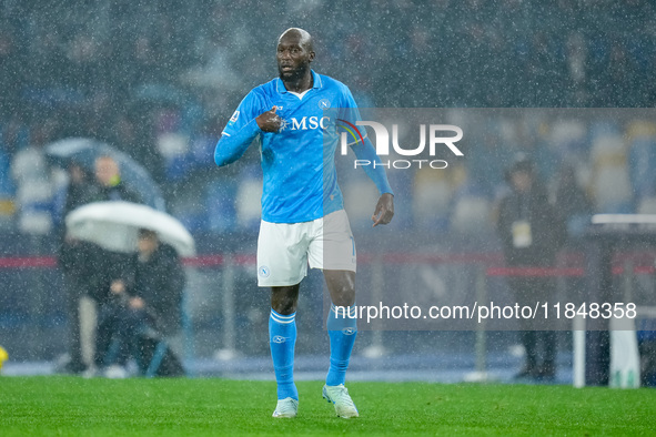 Romelu Lukaku of SSC Napoli gestures during the serie Serie A Enilive match between SSC Napoli and SS Lazio at Stadio Diego Armando Maradona...