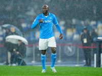 Romelu Lukaku of SSC Napoli gestures during the serie Serie A Enilive match between SSC Napoli and SS Lazio at Stadio Diego Armando Maradona...