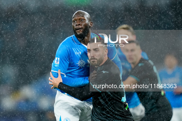 Romelu Lukaku of SSC Napoli and Mario Gila of SS Lazio during the serie Serie A Enilive match between SSC Napoli and SS Lazio at Stadio Dieg...