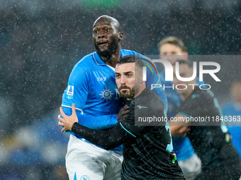 Romelu Lukaku of SSC Napoli and Mario Gila of SS Lazio during the serie Serie A Enilive match between SSC Napoli and SS Lazio at Stadio Dieg...