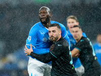 Romelu Lukaku of SSC Napoli and Mario Gila of SS Lazio during the serie Serie A Enilive match between SSC Napoli and SS Lazio at Stadio Dieg...