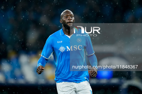 Romelu Lukaku of SSC Napoli looks on during the serie Serie A Enilive match between SSC Napoli and SS Lazio at Stadio Diego Armando Maradona...