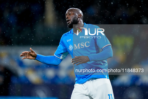 Romelu Lukaku of SSC Napoli looks dejected during the serie Serie A Enilive match between SSC Napoli and SS Lazio at Stadio Diego Armando Ma...