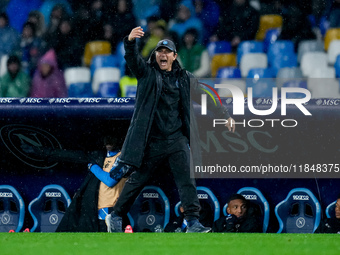 Antonio Conte Head Coach of SSC Napoli yells during the serie Serie A Enilive match between SSC Napoli and SS Lazio at Stadio Diego Armando...