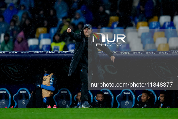 Antonio Conte Head Coach of SSC Napoli gestures during the serie Serie A Enilive match between SSC Napoli and SS Lazio at Stadio Diego Arman...