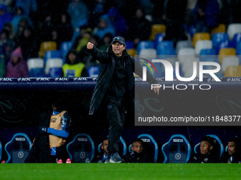 Antonio Conte Head Coach of SSC Napoli gestures during the serie Serie A Enilive match between SSC Napoli and SS Lazio at Stadio Diego Arman...