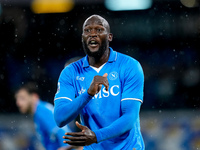 Romelu Lukaku of SSC Napoli reacts during the serie Serie A Enilive match between SSC Napoli and SS Lazio at Stadio Diego Armando Maradona o...