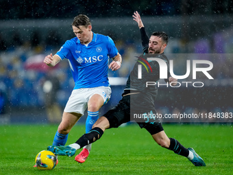 Scott McTominay of SSC Napoli and Mario Gila of SS Lazio compete for the ball during the serie Serie A Enilive match between SSC Napoli and...