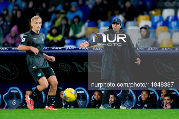 Antonio Conte Head Coach of SSC Napoli gestures during the serie Serie A Enilive match between SSC Napoli and SS Lazio at Stadio Diego Arman...