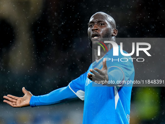 Romelu Lukaku of SSC Napoli reacts during the serie Serie A Enilive match between SSC Napoli and SS Lazio at Stadio Diego Armando Maradona o...