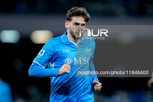 Khvicha Kvaratskhelia of SSC Napoli looks on during the serie Serie A Enilive match between SSC Napoli and SS Lazio at Stadio Diego Armando...