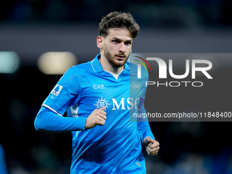 Khvicha Kvaratskhelia of SSC Napoli looks on during the serie Serie A Enilive match between SSC Napoli and SS Lazio at Stadio Diego Armando...