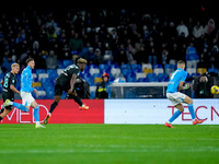 Fisayo Dele-Bashiru of SS Lazio hits the crossbar during the serie Serie A Enilive match between SSC Napoli and SS Lazio at Stadio Diego Arm...