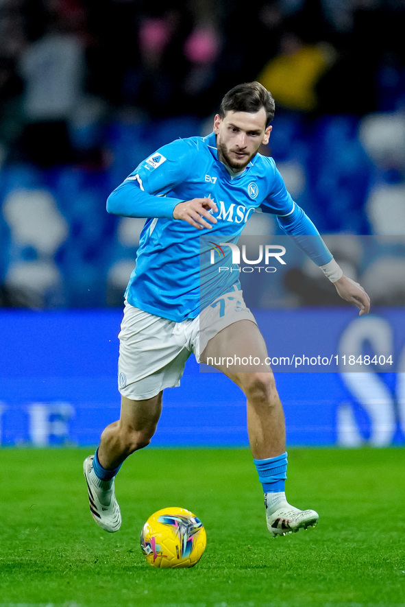 Khvicha Kvaratskhelia of SSC Napoli during the serie Serie A Enilive match between SSC Napoli and SS Lazio at Stadio Diego Armando Maradona...