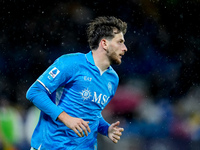 Khvicha Kvaratskhelia of SSC Napoli looks on during the serie Serie A Enilive match between SSC Napoli and SS Lazio at Stadio Diego Armando...