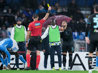 Taty Castellanos of SS Lazio gets a yellow card during the serie Serie A Enilive match between SSC Napoli and SS Lazio at Stadio Diego Arman...