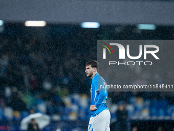 Khvicha Kvaratskhelia of SSC Napoli looks dejected during the serie Serie A Enilive match between SSC Napoli and SS Lazio at Stadio Diego Ar...