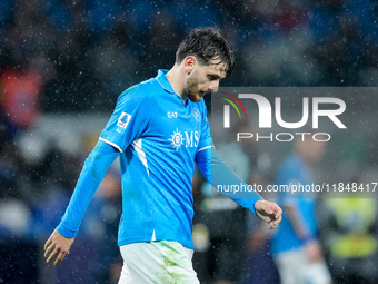 Khvicha Kvaratskhelia of SSC Napoli looks dejected during the serie Serie A Enilive match between SSC Napoli and SS Lazio at Stadio Diego Ar...