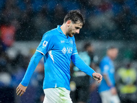 Khvicha Kvaratskhelia of SSC Napoli looks dejected during the serie Serie A Enilive match between SSC Napoli and SS Lazio at Stadio Diego Ar...