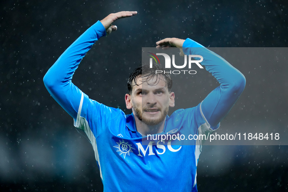 Khvicha Kvaratskhelia of SSC Napoli reacts during the serie Serie A Enilive match between SSC Napoli and SS Lazio at Stadio Diego Armando Ma...