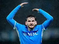 Khvicha Kvaratskhelia of SSC Napoli reacts during the serie Serie A Enilive match between SSC Napoli and SS Lazio at Stadio Diego Armando Ma...