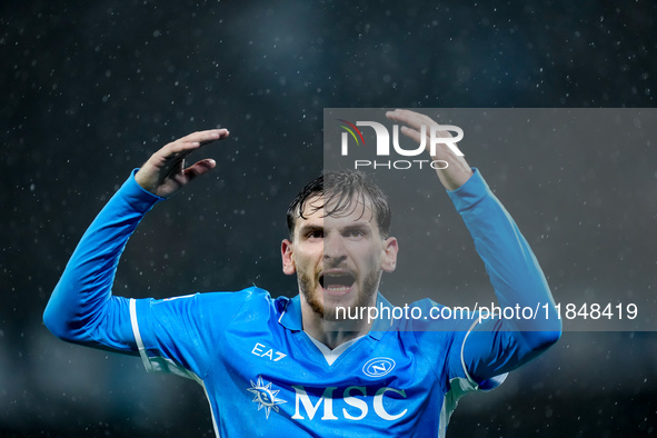 Khvicha Kvaratskhelia of SSC Napoli reacts during the serie Serie A Enilive match between SSC Napoli and SS Lazio at Stadio Diego Armando Ma...