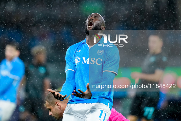 Romelu Lukaku of SSC Napoli looks dejected during the serie Serie A Enilive match between SSC Napoli and SS Lazio at Stadio Diego Armando Ma...