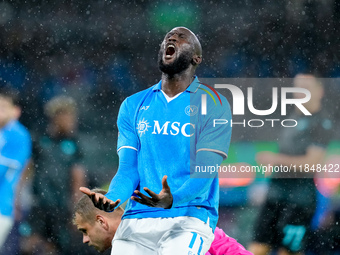 Romelu Lukaku of SSC Napoli looks dejected during the serie Serie A Enilive match between SSC Napoli and SS Lazio at Stadio Diego Armando Ma...