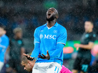 Romelu Lukaku of SSC Napoli looks dejected during the serie Serie A Enilive match between SSC Napoli and SS Lazio at Stadio Diego Armando Ma...