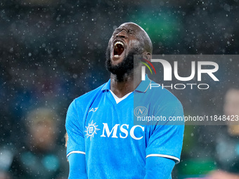 Romelu Lukaku of SSC Napoli looks dejected during the serie Serie A Enilive match between SSC Napoli and SS Lazio at Stadio Diego Armando Ma...