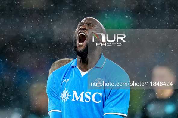 Romelu Lukaku of SSC Napoli looks dejected during the serie Serie A Enilive match between SSC Napoli and SS Lazio at Stadio Diego Armando Ma...