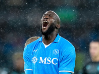 Romelu Lukaku of SSC Napoli looks dejected during the serie Serie A Enilive match between SSC Napoli and SS Lazio at Stadio Diego Armando Ma...