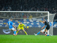 Gustav Isaksen of SS Lazio scores first goal during the serie Serie A Enilive match between SSC Napoli and SS Lazio at Stadio Diego Armando...