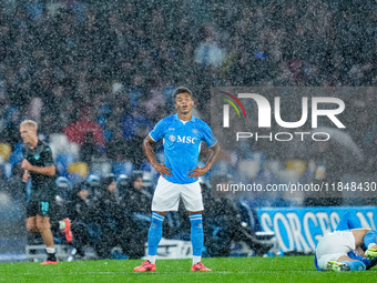 David Neres of SSC Napoli looks dejected during the serie Serie A Enilive match between SSC Napoli and SS Lazio at Stadio Diego Armando Mara...